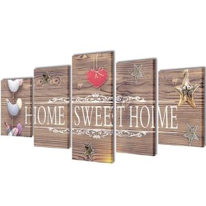 Set tablouri din pânză cu imprimeu Home Sweet Home, 100 x 50 cm imagine