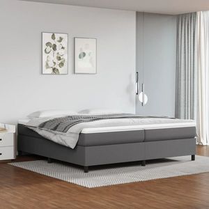 vidaXL Cadru de pat box spring, gri, 200x200 cm, piele ecologică imagine