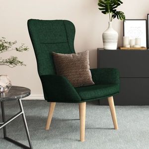 vidaXL Scaun de relaxare, verde închis, material textil imagine