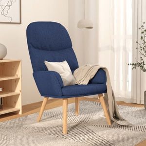 vidaXL Scaun de relaxare, albastru, material textil imagine