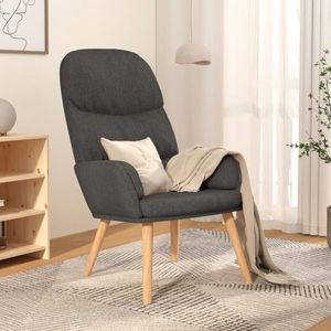 vidaXL Scaun de relaxare, gri închis, material textil imagine