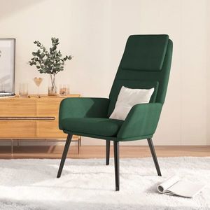 vidaXL Scaun de relaxare, verde închis, material textil imagine