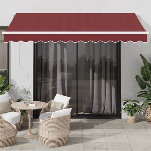 vidaXL Copertina retractabilă automat cu LED, vișiniu, 350x250 cm imagine