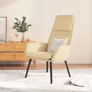 vidaXL Scaun de relaxare, crem, material textil imagine