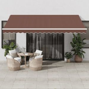 vidaXL Copertina retractabilă automat cu LED, maro, 450x350 cm imagine