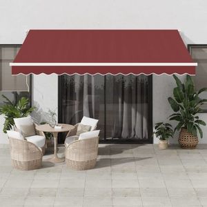 vidaXL Copertina retractabilă automat cu LED, vișiniu, 400x300 cm imagine