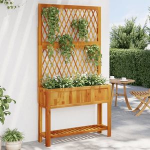 vidaXL Jardinieră cu spalier/poliță, 100x32x185 cm, lemn masiv acacia imagine