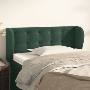 vidaXL Tăblie de pat cu aripioare verde închis 83x23x78/88 cm catifea imagine