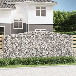 vidaXL Coș gabion arcuit, 400x50x160/180 cm, fier galvanizat imagine