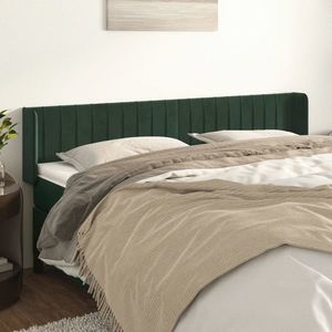 vidaXL Tăblie de pat cu aripioare verde închis 163x16x78/88 cm catifea imagine