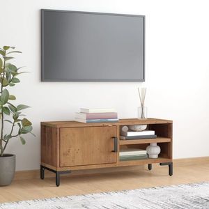 vidaXL Comodă TV, maro, 90x30x40 cm, lemn de pin masiv reciclat imagine