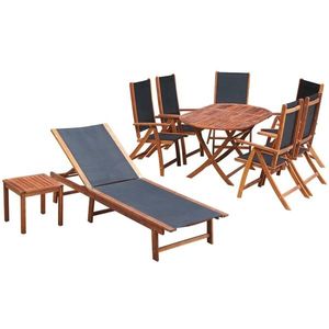 vidaXL Set mobilier de exterior cu perne 9 piese, lemn masiv de acacia imagine