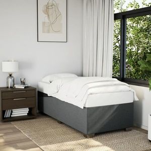 vidaXL Pat box spring cu saltea, gri închis, 90x190 cm, textil imagine