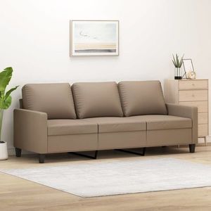 vidaXL Canapea cu 3 locuri, cappuccino, 180 cm, piele ecologică imagine