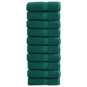 vidaXL Prosoape mâini premium SOLUND 10 buc verde 30x30 cm 600 gsm imagine