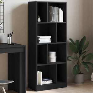 vidaXL Bibliotecă, negru, 57x28, 5x141 cm, lemn prelucrat imagine