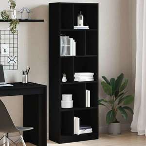 vidaXL Bibliotecă, negru, 57x28, 5x174 cm, lemn prelucrat imagine