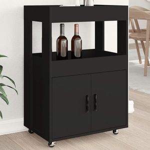 vidaXL Cărucior de bar, negru, 60x39, 5x89 cm, lemn prelucrat imagine