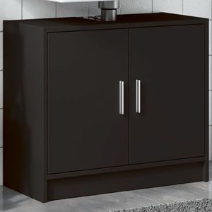 vidaXL Dulap de chiuvetă, negru, 63x29x55 cm, lemn prelucrat imagine