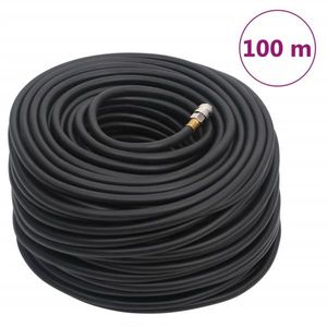 vidaXL Furtun de aer hibrid, negru, 0, 6", 100 m, cauciuc și PVC imagine