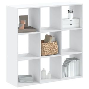 vidaXL Bibliotecă, alb, 102x32x102 cm, lemn prelucrat imagine