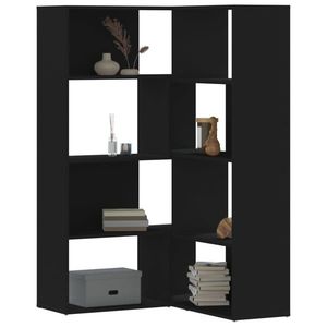 vidaXL Bibliotecă 4 niveluri, negru, 85x85x140 cm, lemn prelucrat imagine