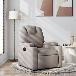 vidaXL Fotoliu rabatabil, gri taupe, material textil imagine