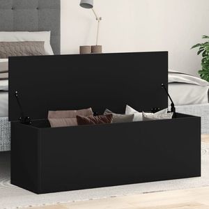 vidaXL Cutie de depozitare, negru, 102x35x35 cm, lemn prelucrat imagine