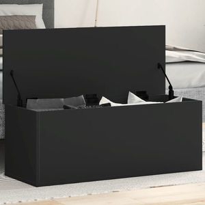 vidaXL Cutie de depozitare, negru, 90x35x35 cm, lemn prelucrat imagine