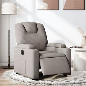 vidaXL Fotoliu rabatabil electric, gri taupe, material textil imagine