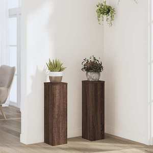 vidaXL Suporturi de plante 2 buc. stejar maro 17x17x60cm lemn compozit imagine