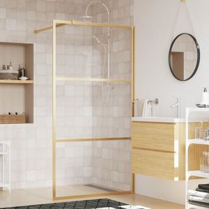 vidaXL Paravan de duș walk-in auriu 115x195 cm sticlă ESG transparentă imagine