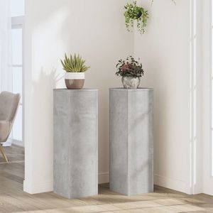 vidaXL Suport de plante, 2 buc., gri beton, 25x25x80 cm lemn prelucrat imagine