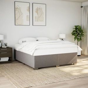 vidaXL Cadru de pat fără saltea, gri taupe, 180x200 cm, textil imagine