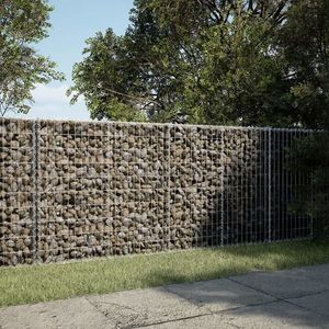 vidaXL Coș gabion cu capac, 200x50x100 cm, fier galvanizat imagine