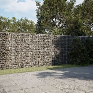 vidaXL Coș gabion cu capac, 400x50x200 cm, fier galvanizat imagine