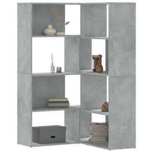 vidaXL Bibliotecă 4 niveluri gri beton 85x85x140 cm lemn prelucrat imagine