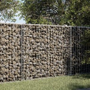 vidaXL Coș gabion cu capac, 150x100x100 cm, fier galvanizat imagine