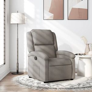 vidaXL Fotoliu rabatabil, gri taupe, material textil imagine