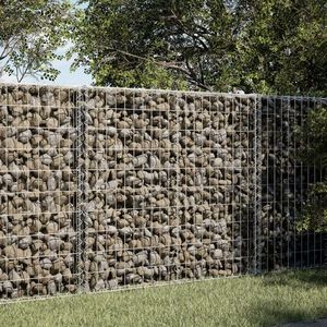 vidaXL Coș gabion cu capac, 100x100x100 cm, fier galvanizat imagine