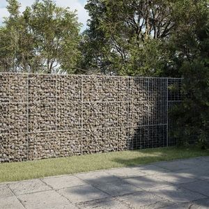 vidaXL Coș gabion cu capac, 300x100x150 cm, fier galvanizat imagine