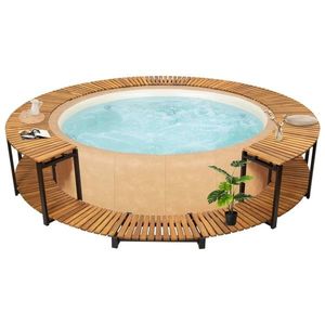 vidaXL Mobilier de împrejmuire spa, 273x53 cm, lemn masiv de acacia imagine