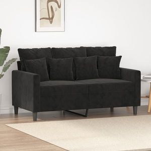 vidaXL Canapea cu 2 locuri, negru, 120 cm, catifea imagine