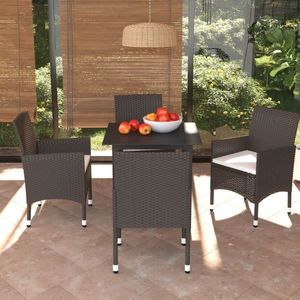 Set mobilier de exterior, 5 piese, aluminiu, negru imagine