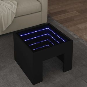 vidaXL Măsuță de cafea cu LED infinity, negru, 40x40x30 cm imagine