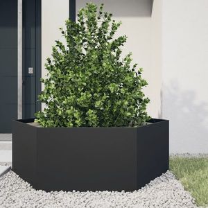 vidaXL Jardinieră de grădină negru 138x120x45 cm oțel hexagonal imagine