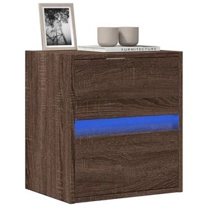 vidaXL Comodă TV de perete cu lumini LED, stejar maro, 41x31x45 cm imagine