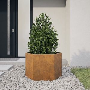 vidaXL Jardinieră de grădină 69x60x45 cm oțel corten hexagonal imagine