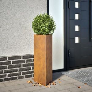 vidaXL Jardiniere grădină, 2 buc., 30x26x75 cm, oțel corten, triunghi imagine