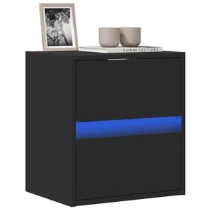 vidaXL Dulap TV de perete cu lumini LED negru 41x31x45 cm imagine